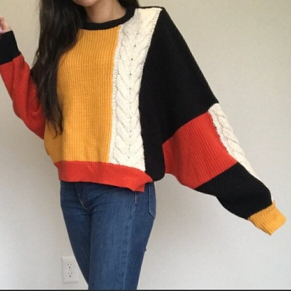 Ecoté Color Block Sweater - Picture 1 of 4